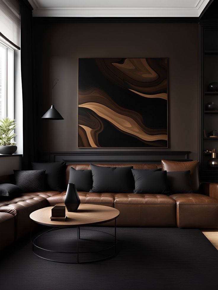 Embrace the Elegance_ Dark Living Room Decor Ideas (1)